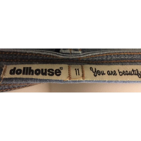 DOLLHOUSE DISTRESSED 5 POCKET DENIM JEANS SIZE 11 - Picture 3 of 5